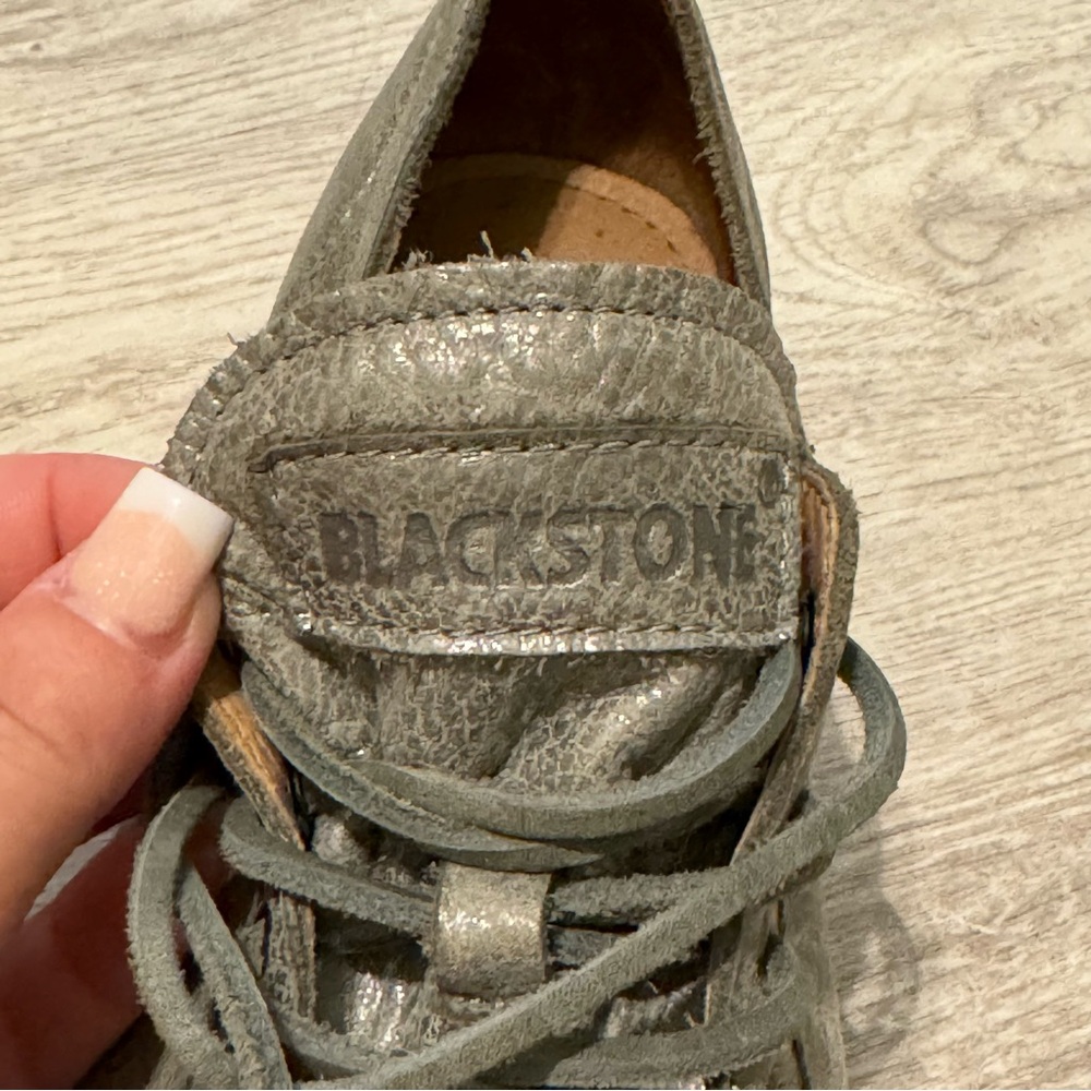 BLACKSTONE Gray FULL LEATHER Women's Fashion Sneakers SIZE 36 EUC WORN ONCE - Picture 9 of 14